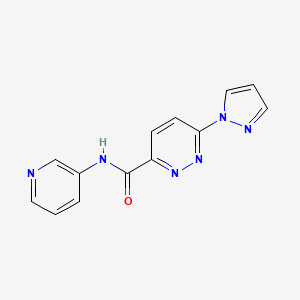 molecular formula C13H10N6O B2381345 6-(1H-pyrazol-1-yl)-N-(pyridin-3-yl)pyridazine-3-carboxamide CAS No. 1351645-64-1