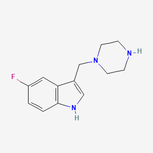 molecular formula C13H16FN3 B2381347 5-氟-3-(哌嗪-1-基甲基)-1H-吲哚 CAS No. 147595-45-7