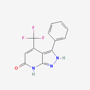 molecular formula C13H8F3N3O B2381348 3-phenyl-4-(trifluoromethyl)-1H-pyrazolo[3,4-b]pyridin-6-ol CAS No. 94835-71-9