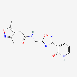 2-(3,5-dimethylisoxazol-4-yl)-N-((3-(2-oxo-1,2-dihydropyridin-3-yl)-1,2,4-oxadiazol-5-yl)methyl)acetamide