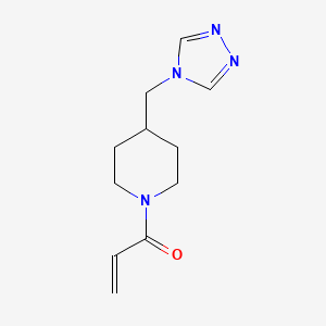 molecular formula C11H16N4O B2381366 1-[4-(1,2,4-Triazol-4-ylmethyl)piperidin-1-yl]prop-2-en-1-one CAS No. 2176573-73-0