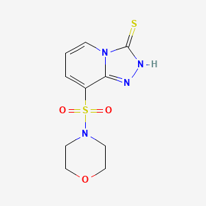 molecular formula C10H12N4O3S2 B2381369 8-(morpholin-4-ylsulfonyl)[1,2,4]triazolo[4,3-a]pyridine-3(2H)-thione CAS No. 74186-39-3