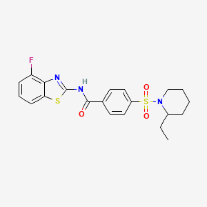 molecular formula C21H22FN3O3S2 B2381370 4-((2-ethylpiperidin-1-yl)sulfonyl)-N-(4-fluorobenzo[d]thiazol-2-yl)benzamide CAS No. 905674-25-1