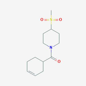 molecular formula C13H21NO3S B2381374 Cyclohex-3-en-1-yl(4-(methylsulfonyl)piperidin-1-yl)methanone CAS No. 1788845-45-3