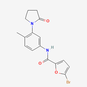 molecular formula C16H15BrN2O3 B2381385 5-bromo-N-(4-methyl-3-(2-oxopyrrolidin-1-yl)phenyl)furan-2-carboxamide CAS No. 941889-80-1