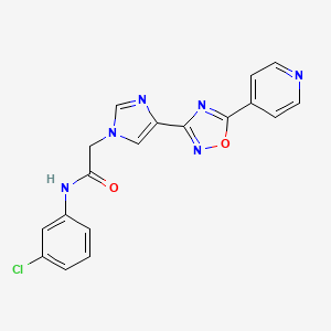 molecular formula C18H13ClN6O2 B2381387 N-(3-chlorophenyl)-2-{4-[5-(4-pyridyl)-1,2,4-oxadiazol-3-yl]-1H-imidazol-1-yl}acetamide CAS No. 1251605-92-1