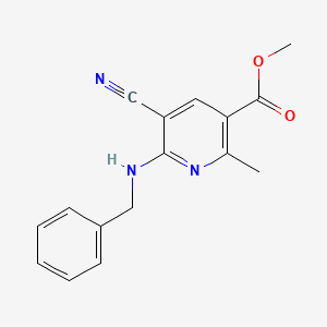 molecular formula C16H15N3O2 B2381388 Methyl 6-(benzylamino)-5-cyano-2-methylnicotinate CAS No. 303146-89-6