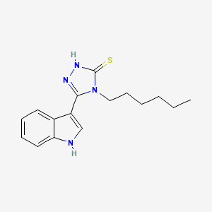 molecular formula C16H20N4S B2381390 4-己基-5-(1H-吲哚-3-基)-4H-1,2,4-三唑-3-硫醇 CAS No. 379726-40-6