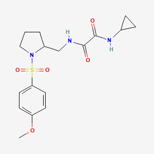 molecular formula C17H23N3O5S B2381392 N1-cyclopropyl-N2-((1-((4-methoxyphenyl)sulfonyl)pyrrolidin-2-yl)methyl)oxalamide CAS No. 896291-81-9