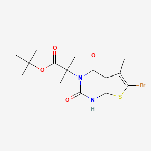 molecular formula C15H19BrN2O4S B2381394 tert-Butyl 2-(6-bromo-5-methyl-2,4-dioxo-1,4-dihydrothieno[2,3-d]pyrimidin-3(2H)-yl)-2-methylpropanoate CAS No. 1434643-33-0