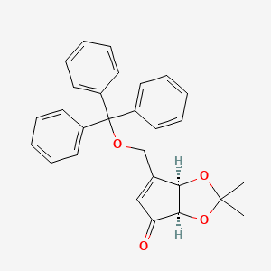 (3AR,6aR)-2,2-dimethyl-6-((trityloxy)methyl)-3aH-cyclopenta[d][1,3]dioxol-4(6aH)-one