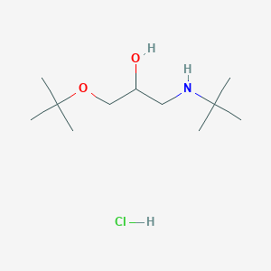 molecular formula C11H26ClNO2 B2381402 1-(Tert-butoxy)-3-(tert-butylamino)propan-2-ol hydrochloride CAS No. 1216571-66-2