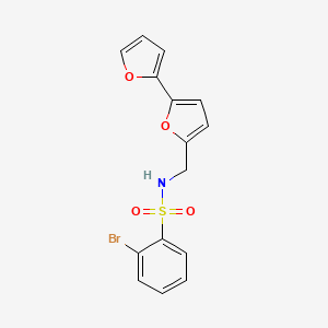 molecular formula C15H12BrNO4S B2381407 N-([2,2'-bifuran]-5-ylmethyl)-2-bromobenzenesulfonamide CAS No. 2034251-36-8