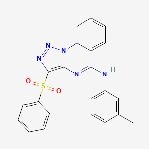 molecular formula C22H17N5O2S B2381416 3-(苯磺酰基)-N-(3-甲基苯基)-5-三唑并[1,5-a]喹唑啉胺 CAS No. 866810-63-1