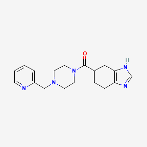 molecular formula C18H23N5O B2381418 (4-(pyridin-2-ylmethyl)piperazin-1-yl)(4,5,6,7-tetrahydro-1H-benzo[d]imidazol-5-yl)methanone CAS No. 2034451-20-0