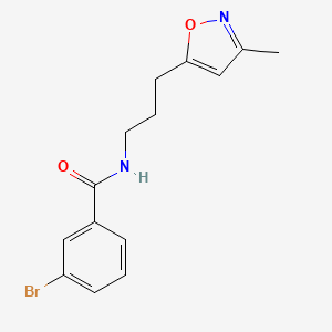 molecular formula C14H15BrN2O2 B2381428 3-溴-N-(3-(3-甲基异噁唑-5-基)丙基)苯甲酰胺 CAS No. 2034384-20-6