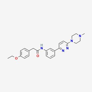 molecular formula C25H29N5O2 B2381431 2-(4-ethoxyphenyl)-N-(3-(6-(4-methylpiperazin-1-yl)pyridazin-3-yl)phenyl)acetamide CAS No. 899758-79-3