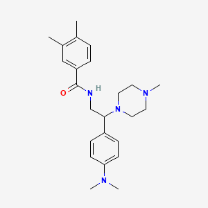 molecular formula C24H34N4O B2381433 N-(2-(4-(dimethylamino)phenyl)-2-(4-methylpiperazin-1-yl)ethyl)-3,4-dimethylbenzamide CAS No. 946285-92-3