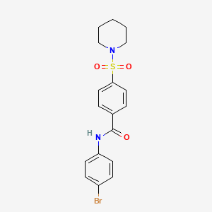 molecular formula C18H19BrN2O3S B2381445 N-(4-溴苯基)-4-哌啶-1-磺酰基苯甲酰胺 CAS No. 320367-87-1