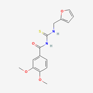 molecular formula C15H16N2O4S B2381446 N-(furan-2-ylmethylcarbamothioyl)-3,4-dimethoxybenzamide CAS No. 620543-76-2