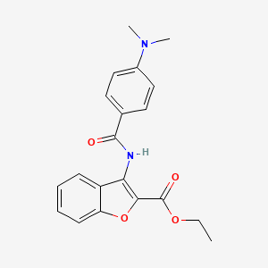molecular formula C20H20N2O4 B2381449 3-(4-(二甲氨基)苯甲酰氨基)苯并呋喃-2-甲酸乙酯 CAS No. 477501-71-6