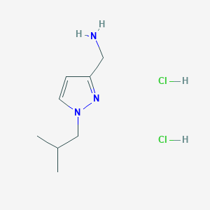 molecular formula C8H17Cl2N3 B2381452 [1-(2-Methylpropyl)pyrazol-3-yl]methanamine;dihydrochloride CAS No. 2287315-42-6