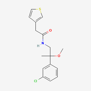 N-(2-(3-chlorophenyl)-2-methoxypropyl)-2-(thiophen-3-yl)acetamide