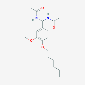 molecular formula C18H28N2O4 B2381459 N-[acetamido-(4-hexoxy-3-methoxyphenyl)methyl]acetamide CAS No. 618862-39-8