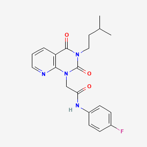molecular formula C20H21FN4O3 B2381472 N-(4-氟苯基)-2-[3-(3-甲基丁基)-2,4-二氧代-3,4-二氢吡啶并[2,3-d]嘧啶-1(2H)-基]乙酰胺 CAS No. 902924-83-8