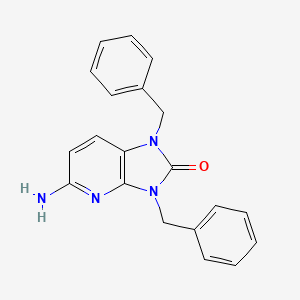 molecular formula C20H18N4O B2381476 5-amino-1,3-dibenzyl-1H,2H,3H-imidazo[4,5-b]pyridin-2-one CAS No. 893725-46-7