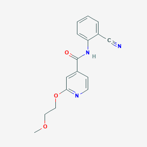 molecular formula C16H15N3O3 B2381486 N-(2-氰基苯基)-2-(2-甲氧基乙氧基)异烟酰胺 CAS No. 2034430-08-3