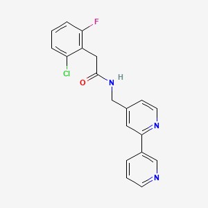 molecular formula C19H15ClFN3O B2381488 N-([2,3'-bipyridin]-4-ylmethyl)-2-(2-chloro-6-fluorophenyl)acetamide CAS No. 2034542-71-5