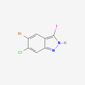 molecular formula C7H3BrClIN2 B2381491 5-Bromo-6-chloro-3-iodo-1H-indazole CAS No. 1956371-54-2