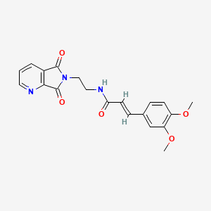 molecular formula C20H19N3O5 B2381494 (E)-3-(3,4-dimethoxyphenyl)-N-(2-(5,7-dioxo-5H-pyrrolo[3,4-b]pyridin-6(7H)-yl)ethyl)acrylamide CAS No. 2034890-62-3