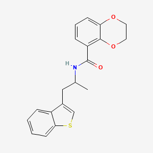 molecular formula C20H19NO3S B2381507 N-[1-(1-Benzothiophen-3-yl)propan-2-yl]-2,3-dihydro-1,4-benzodioxine-5-carboxamide CAS No. 2415628-59-8
