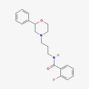 molecular formula C20H23FN2O2 B2381511 2-氟-N-(3-(2-苯基吗啉基)丙基)苯甲酰胺 CAS No. 953915-04-3