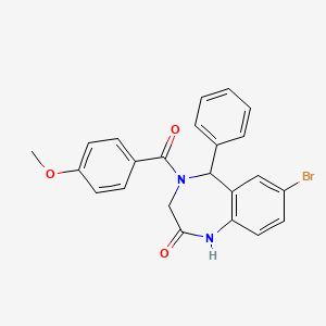 7-bromo-4-(4-methoxybenzoyl)-5-phenyl-3,5-dihydro-1H-1,4-benzodiazepin-2-one