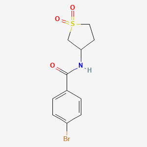 molecular formula C11H12BrNO3S B2381516 4-bromo-N-(1,1-dioxidotetrahydrothiophen-3-yl)benzamide CAS No. 303016-16-2