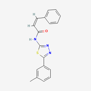 molecular formula C18H15N3OS B2381526 (Z)-3-phenyl-N-(5-(m-tolyl)-1,3,4-thiadiazol-2-yl)acrylamide CAS No. 392241-07-5