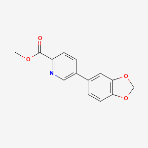 molecular formula C14H11NO4 B2381527 5-(苯并[d][1,3]二氧杂环-5-基)吡啶甲酸甲酯 CAS No. 1799412-38-6