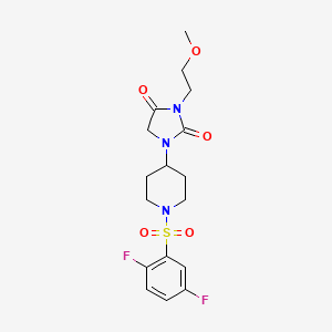 molecular formula C17H21F2N3O5S B2381528 1-(1-((2,5-二氟苯基)磺酰基)哌啶-4-基)-3-(2-甲氧基乙基)咪唑烷-2,4-二酮 CAS No. 2034292-54-9