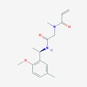 molecular formula C16H22N2O3 B2381532 N-[2-[[(1R)-1-(2-Methoxy-5-methylphenyl)ethyl]amino]-2-oxoethyl]-N-methylprop-2-enamide CAS No. 2201159-94-4