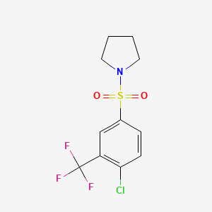 molecular formula C11H11ClF3NO2S B2381543 1-[4-Chloro-3-(trifluoromethyl)phenyl]sulfonylpyrrolidine CAS No. 612043-65-9