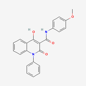 molecular formula C23H18N2O4 B2381549 4-hydroxy-N-(4-methoxyphenyl)-2-oxo-1-phenyl-1,2-dihydroquinoline-3-carboxamide CAS No. 946242-45-1