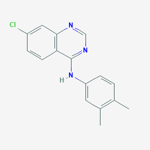 molecular formula C16H14ClN3 B2381551 7-氯-N-(3,4-二甲基苯基)喹唑啉-4-胺 CAS No. 477856-27-2