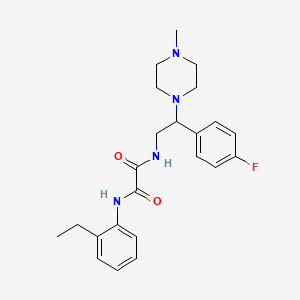 molecular formula C23H29FN4O2 B2381563 N1-(2-乙苯基)-N2-(2-(4-氟苯基)-2-(4-甲基哌嗪-1-基)乙基)草酰胺 CAS No. 898432-23-0