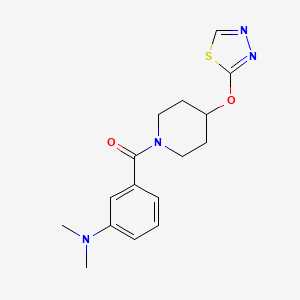 molecular formula C16H20N4O2S B2381564 (4-((1,3,4-Thiadiazol-2-yl)oxy)piperidin-1-yl)(3-(dimethylamino)phenyl)methanone CAS No. 2195880-64-7