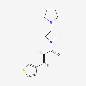 molecular formula C14H18N2OS B2381565 (E)-1-(3-吡咯烷-1-基氮杂环丁烷-1-基)-3-噻吩-3-基丙-2-烯-1-酮 CAS No. 2321337-76-0