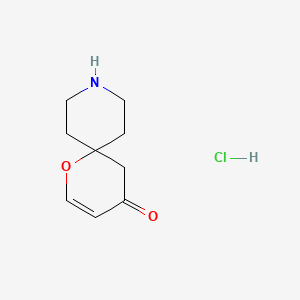 molecular formula C9H14ClNO2 B2381567 盐酸1-氧杂-9-氮杂螺[5.5]十一环-2-烯-4-酮 CAS No. 2138197-74-5