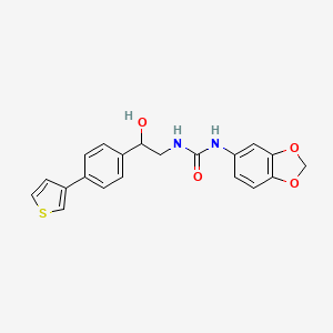 molecular formula C20H18N2O4S B2381569 1-(1,3-Benzodioxol-5-yl)-3-[2-hydroxy-2-(4-thiophen-3-ylphenyl)ethyl]urea CAS No. 2310142-92-6